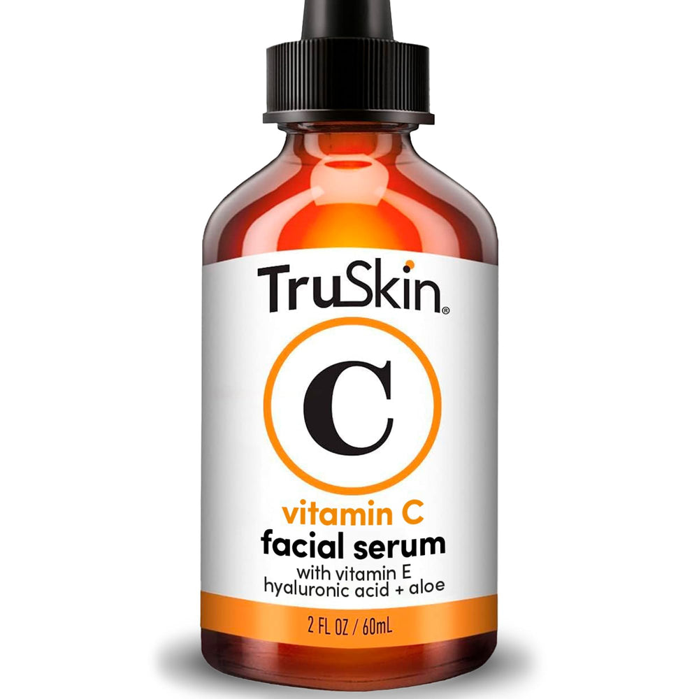 TruSkin Vitamin C Serum bottle front highlights brightening formula for radiant skin