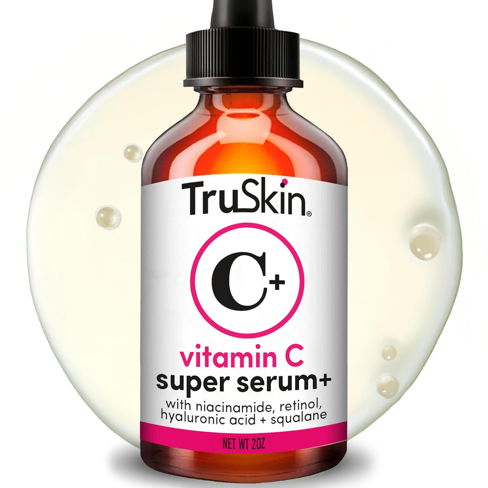 TruSkin Vitamin C serum bottle highlighting brightening potential for dull skin