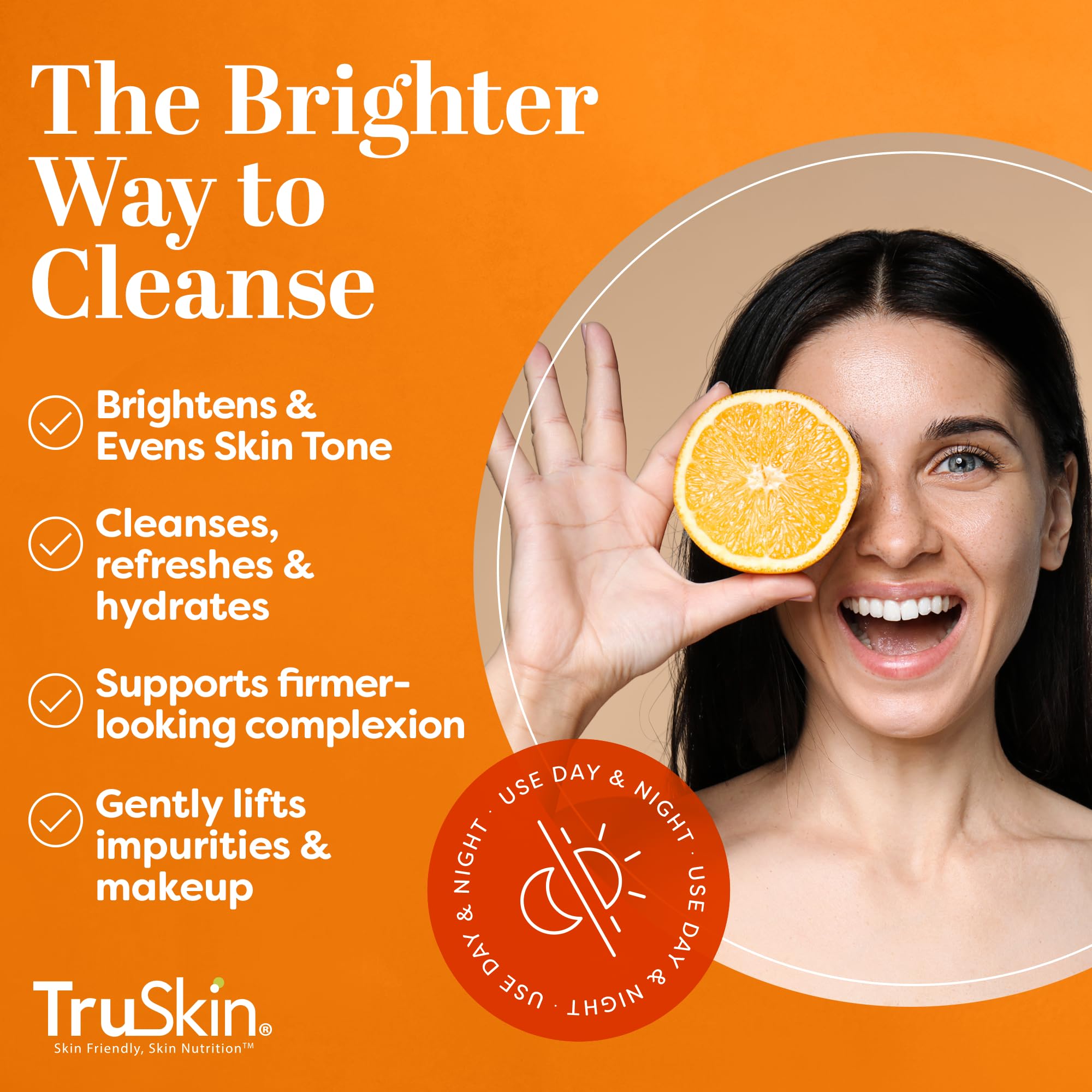 Aplicación con las manos para TruSkin Vitamina C en rostro