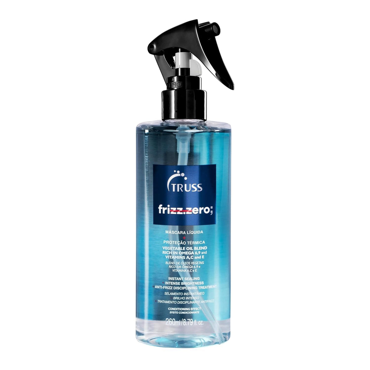 TRUSS Frizz Zero bottle pump for easy, mess-free anti-frizz application.