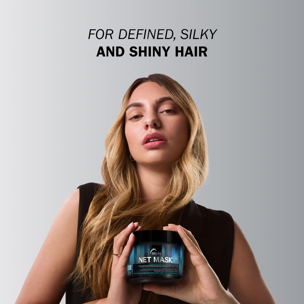 TRUSS Net Deep Conditioning Hair Mask being applied to wet hair for even coverage