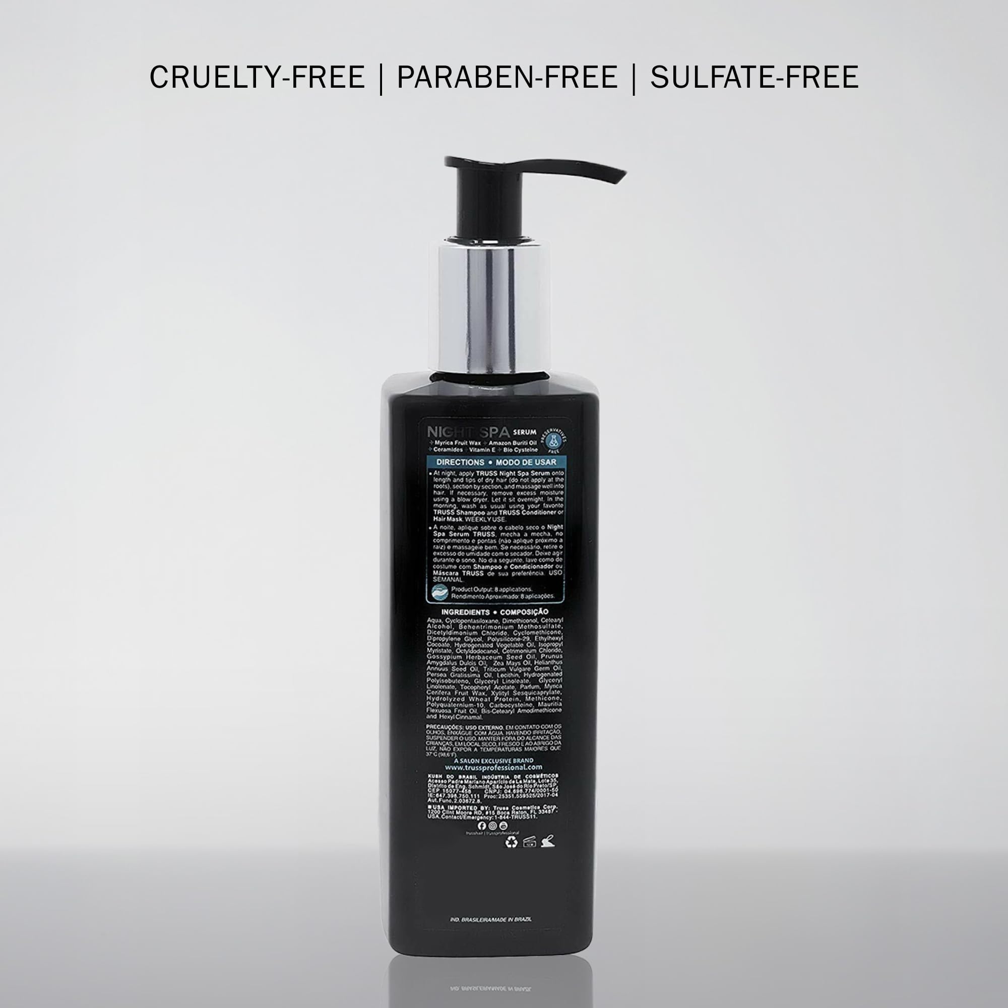 Shiny hair after TRUSS Night Spa serum for smoother frizz-free finish.