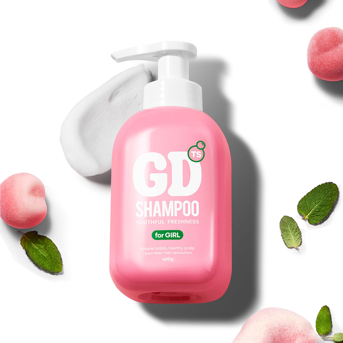 TS GD Shampoo para adolescentes, botella visible; equilibrio del cuero cabelludo graso.
