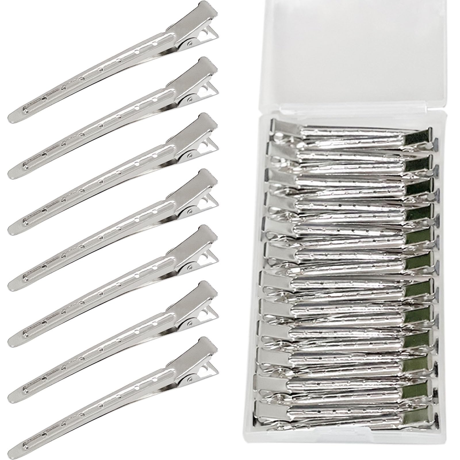 TSEROFAY clips pico de pato metal, agarre firme para seccionar mechones con precisión.