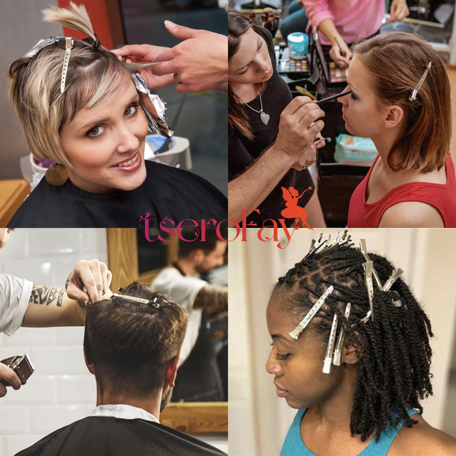 Extremos lisos TSEROFAY evitan rasguños y protegen el cabello al sujetar.