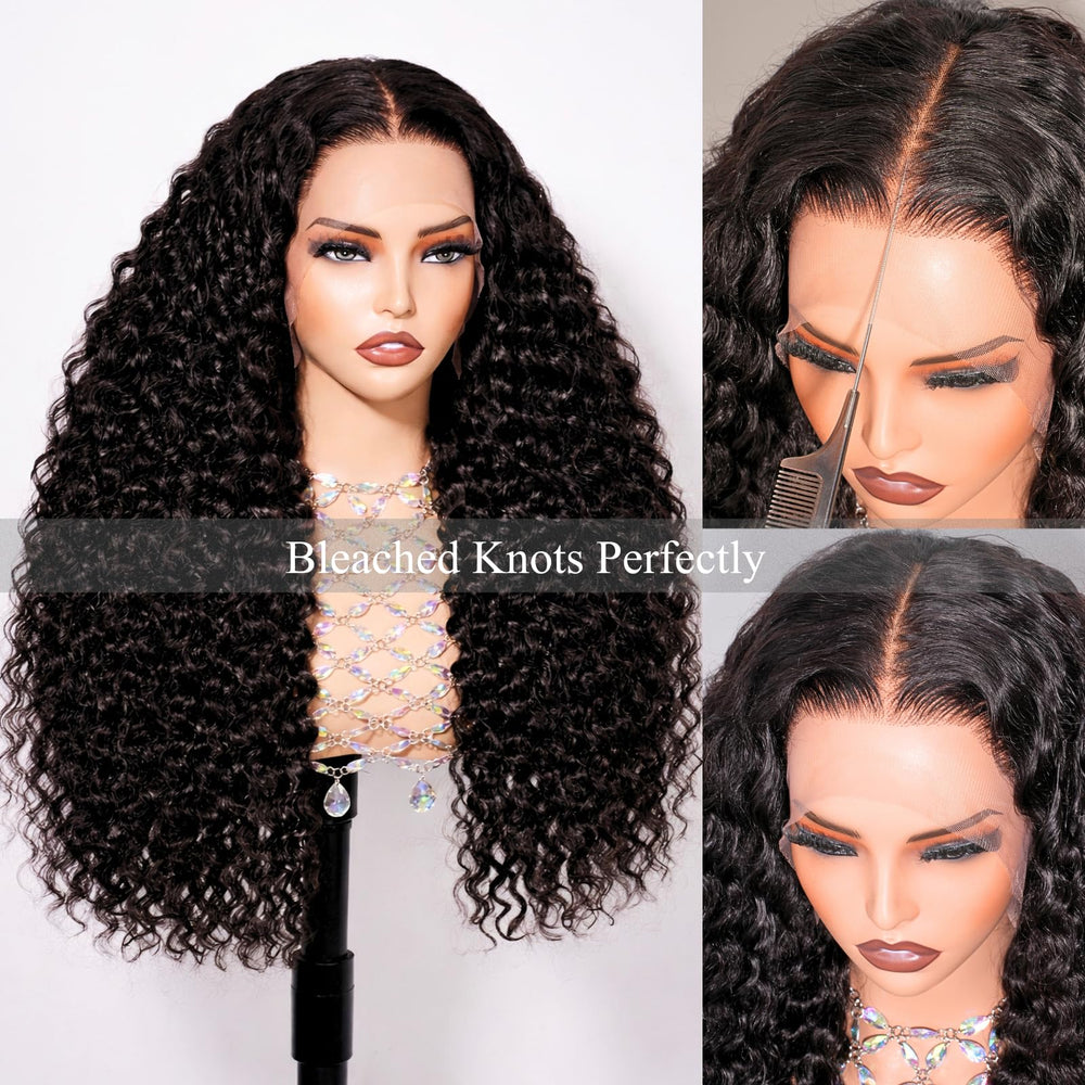 tsiyu deep wave wig 28 inch, full lace for seamless parting