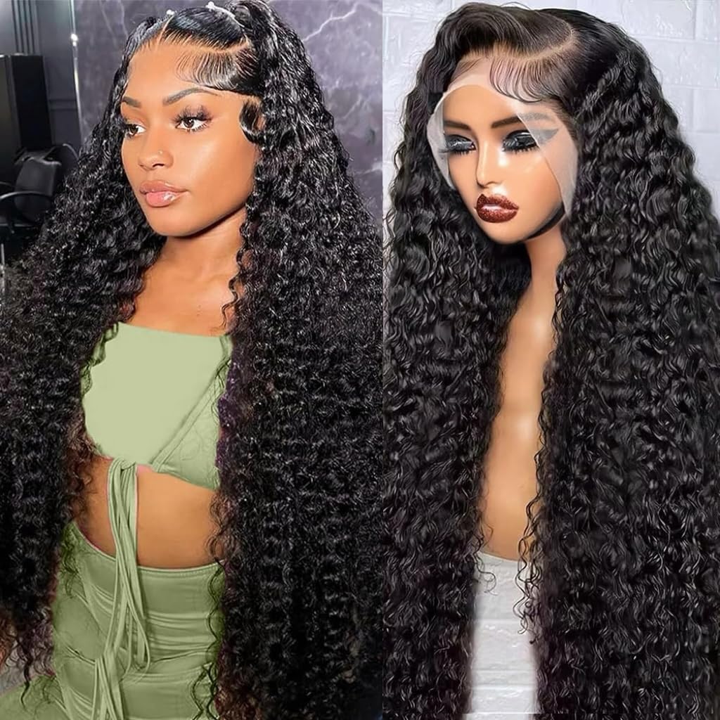 tsiyu 13x6 deep wave lace front wig with pre-plucked hairline for natural styling