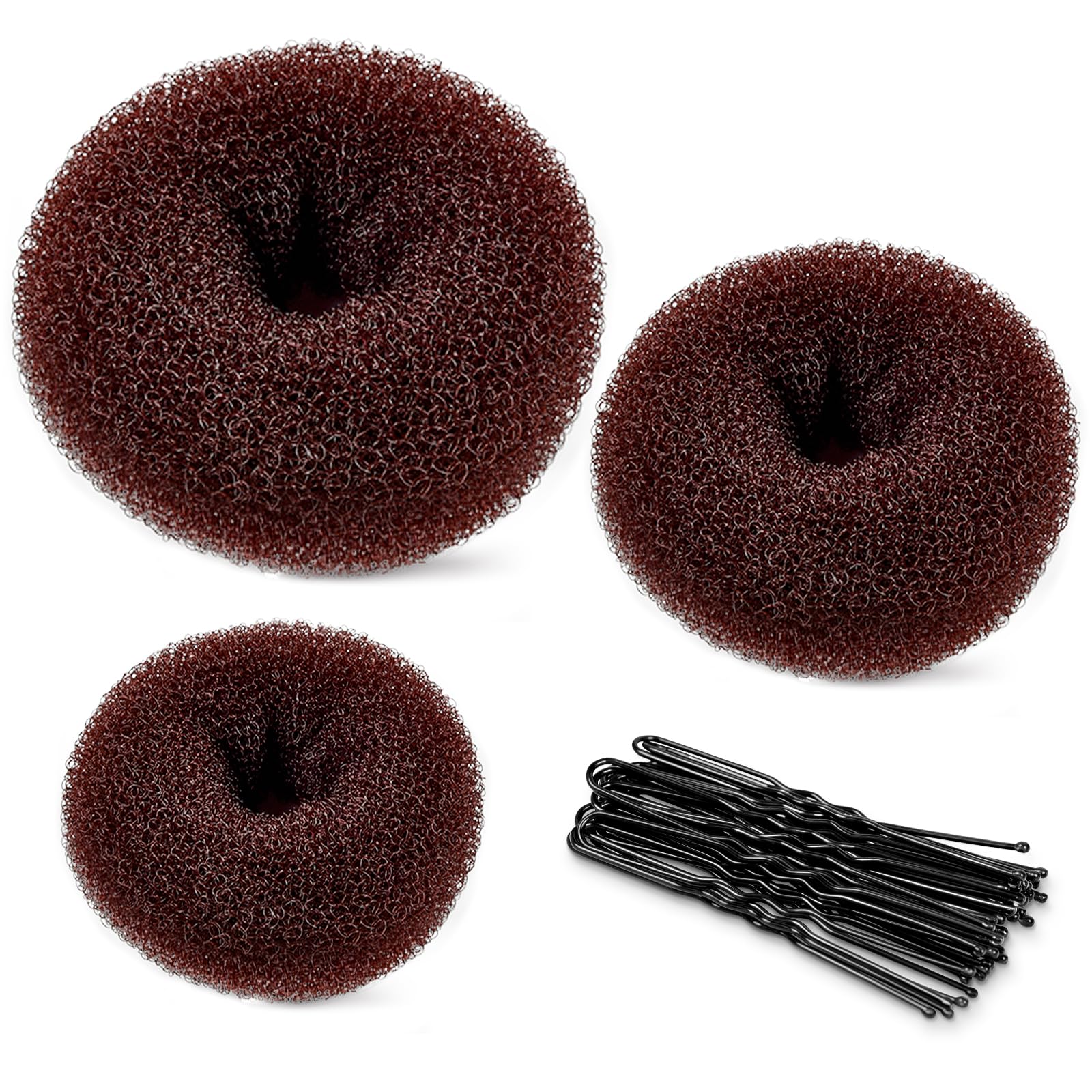TsMADDTs Creador de Moño Rosquilla: conjunto de 3 tamaños para peinados rápidos y elegantes.