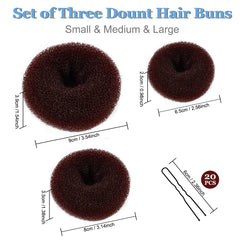 TsMADDTs Creador de Moño Rosquilla tamaño pequeño facilita peinados para cabello fino.