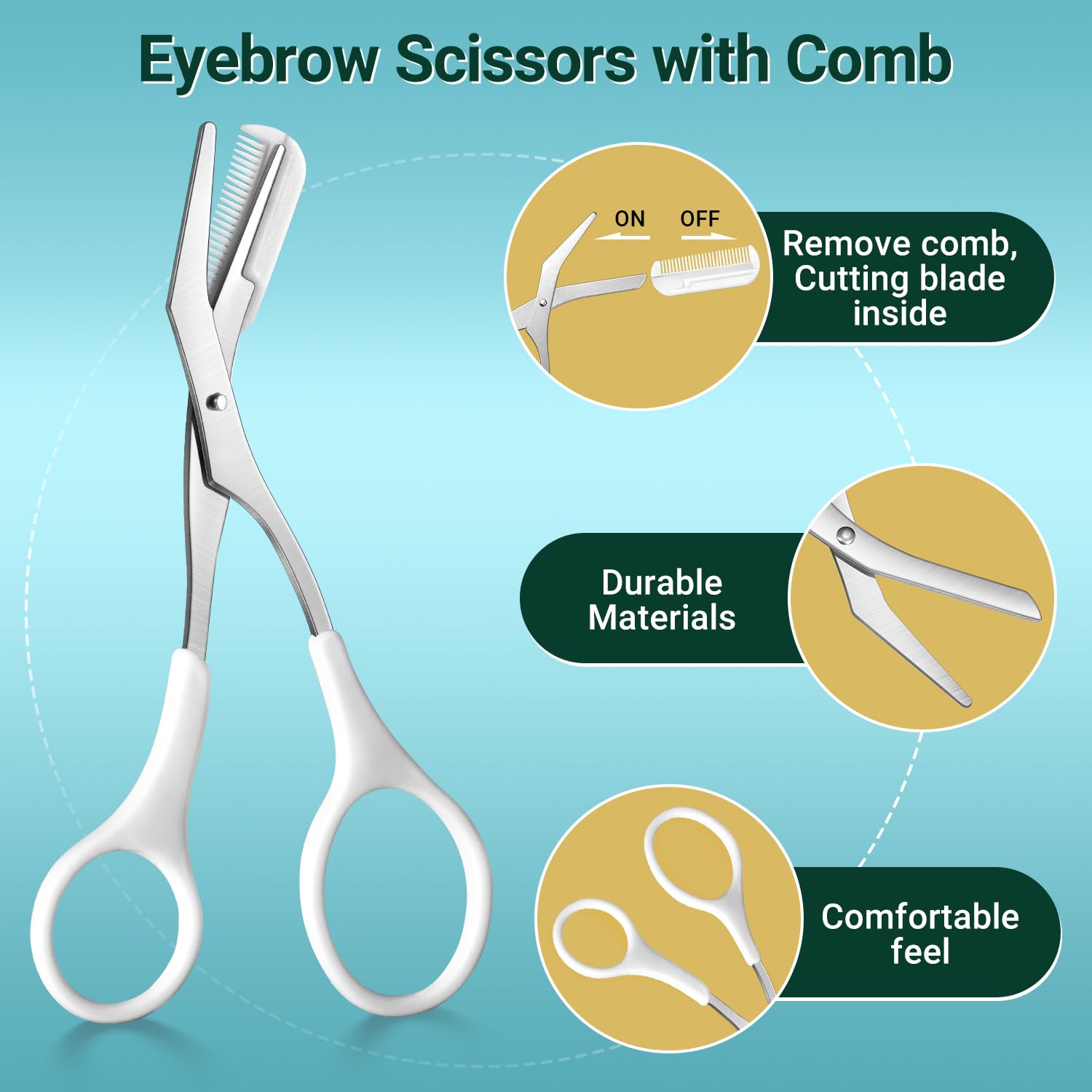 TsMADDTs curved eyebrow scissors for precise trimming