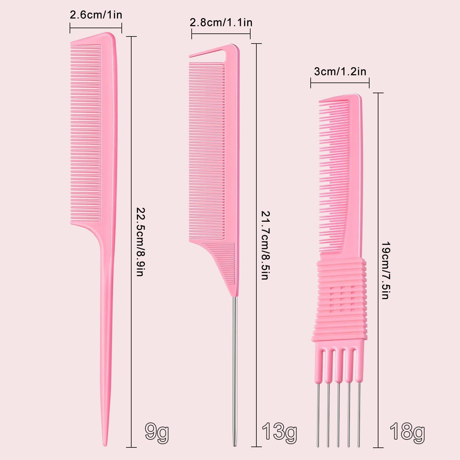 TsMADDTs Hair Combs Set ready-to-use in vanity and drawer