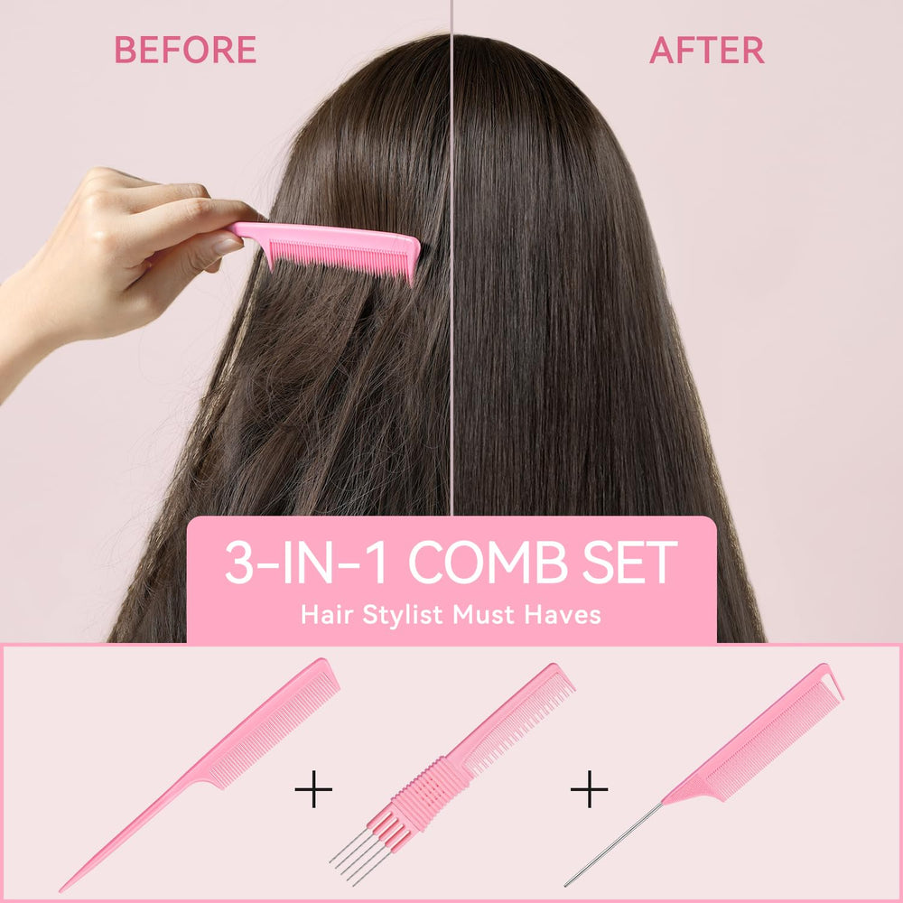 TsMADDTs Hair Combs Set teasing comb to lift and add volume