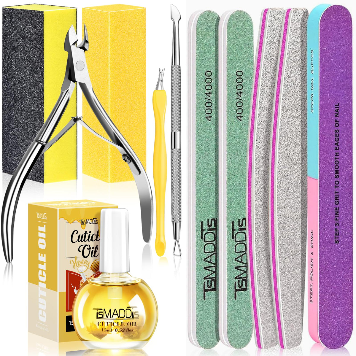 TsMADDTs Nail Buffers and Files Set for precise at-home manicure