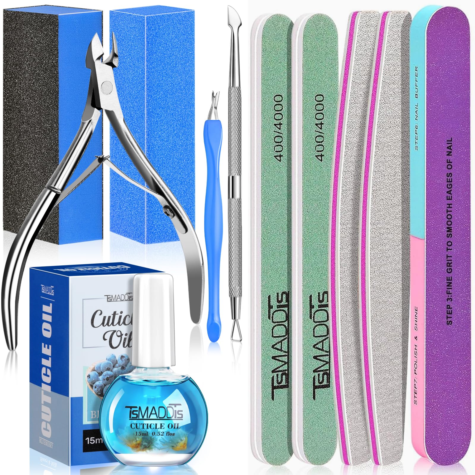 TsMADDTs nail manicure kit with files for at-home shaping