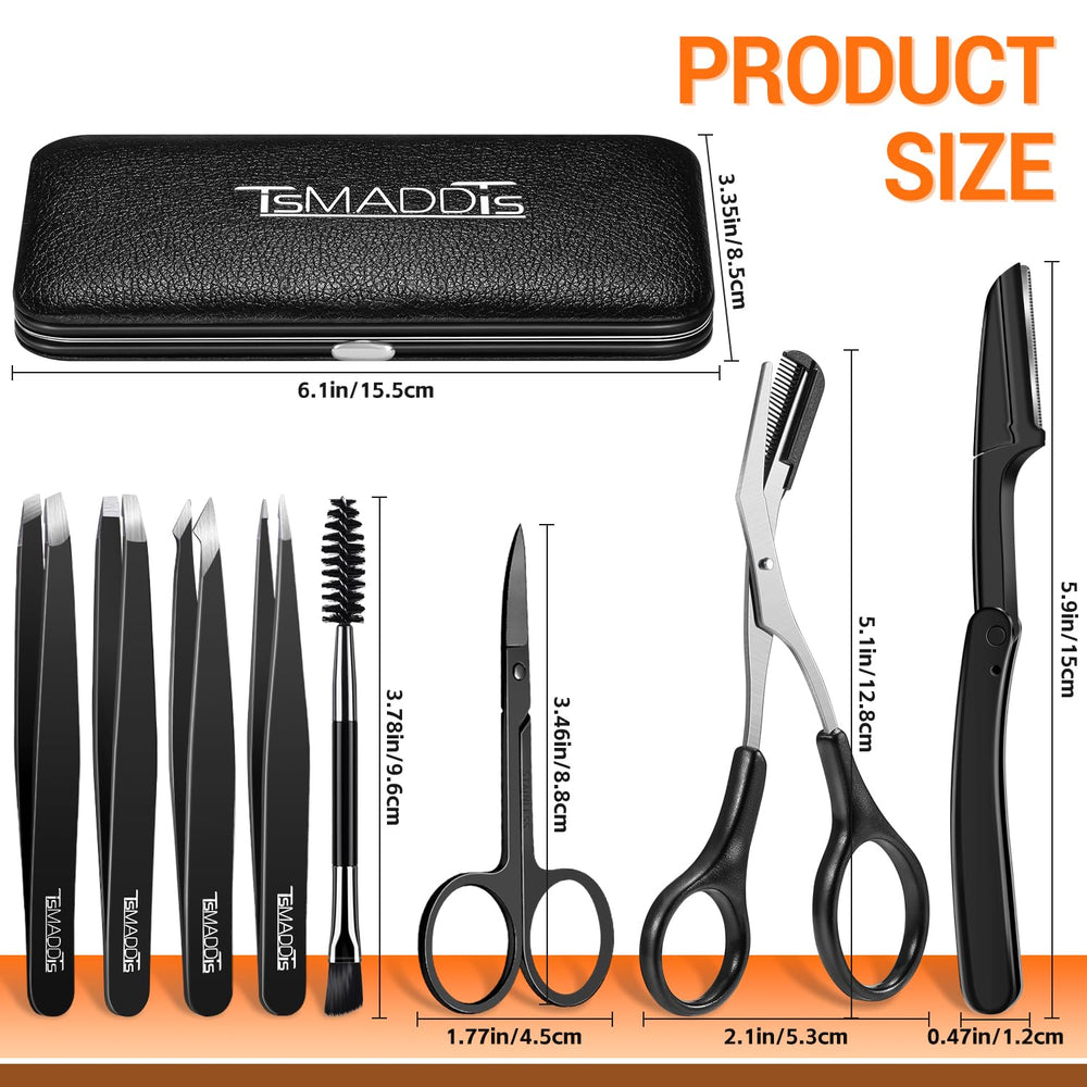 TsMADDTs precision tweezers close-up showing sharp tips for precise plucking