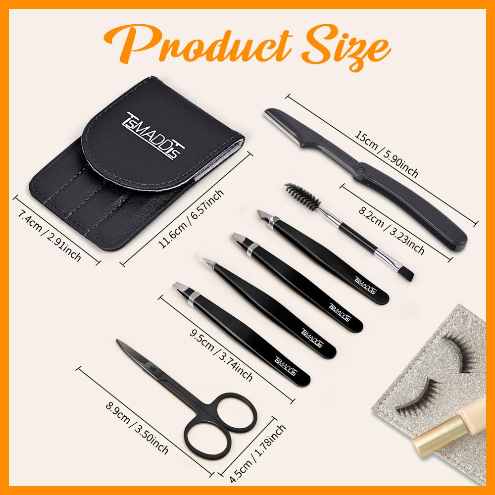 TsMADDTs curved eyebrow scissor trims with safety and accuracy.
