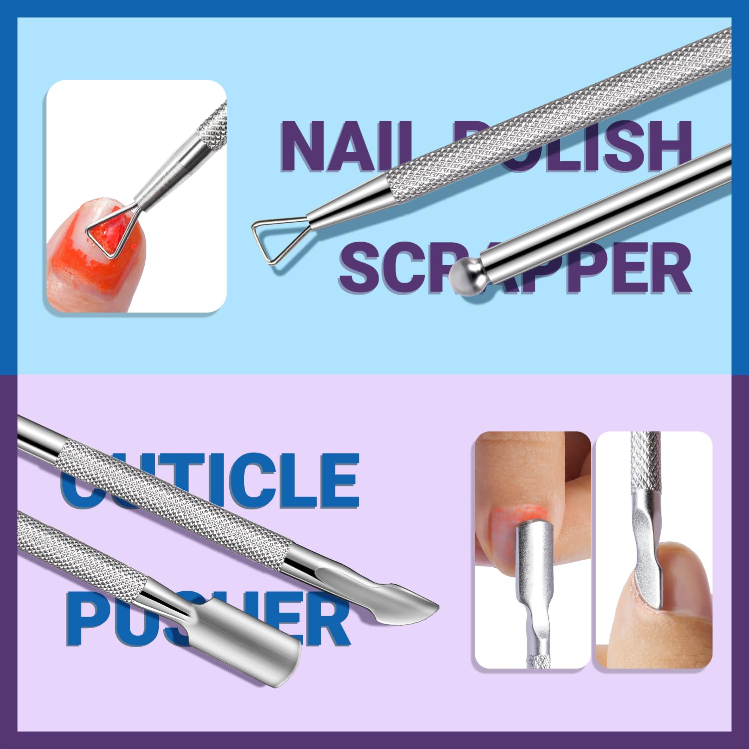 TsMADDTs pusher cutículas para empujar de forma segura