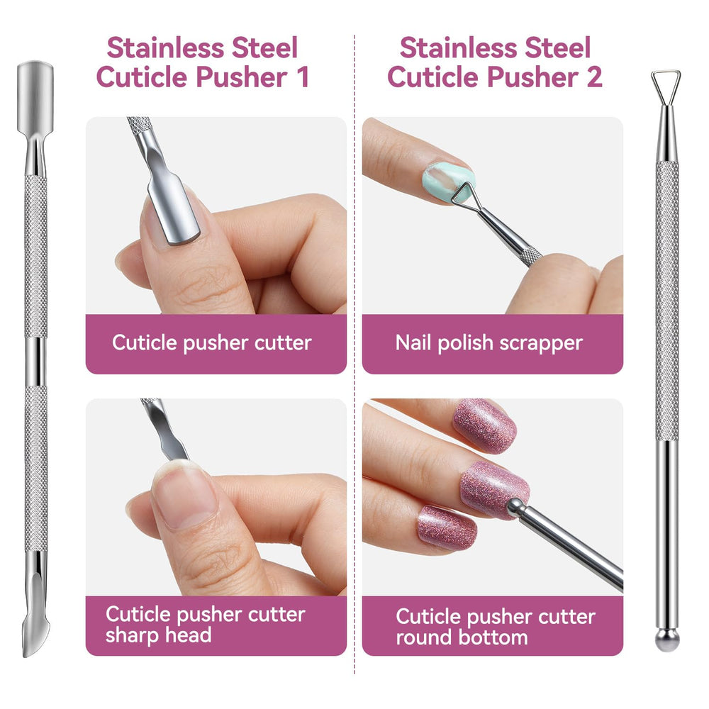 TsMADDTs: rascador de cutícula triangular para retirar piel con cuidado.