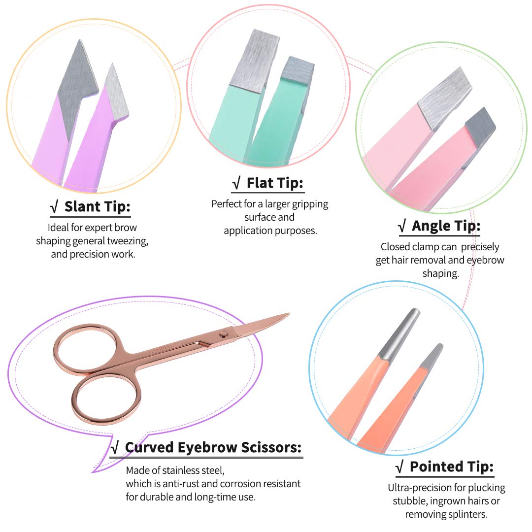 TsMADDTs straight precision tweezers with aligned tips for precise hair removal.