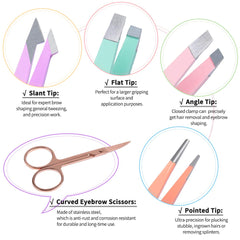 TsMADDTs straight precision tweezers with aligned tips for precise hair removal.