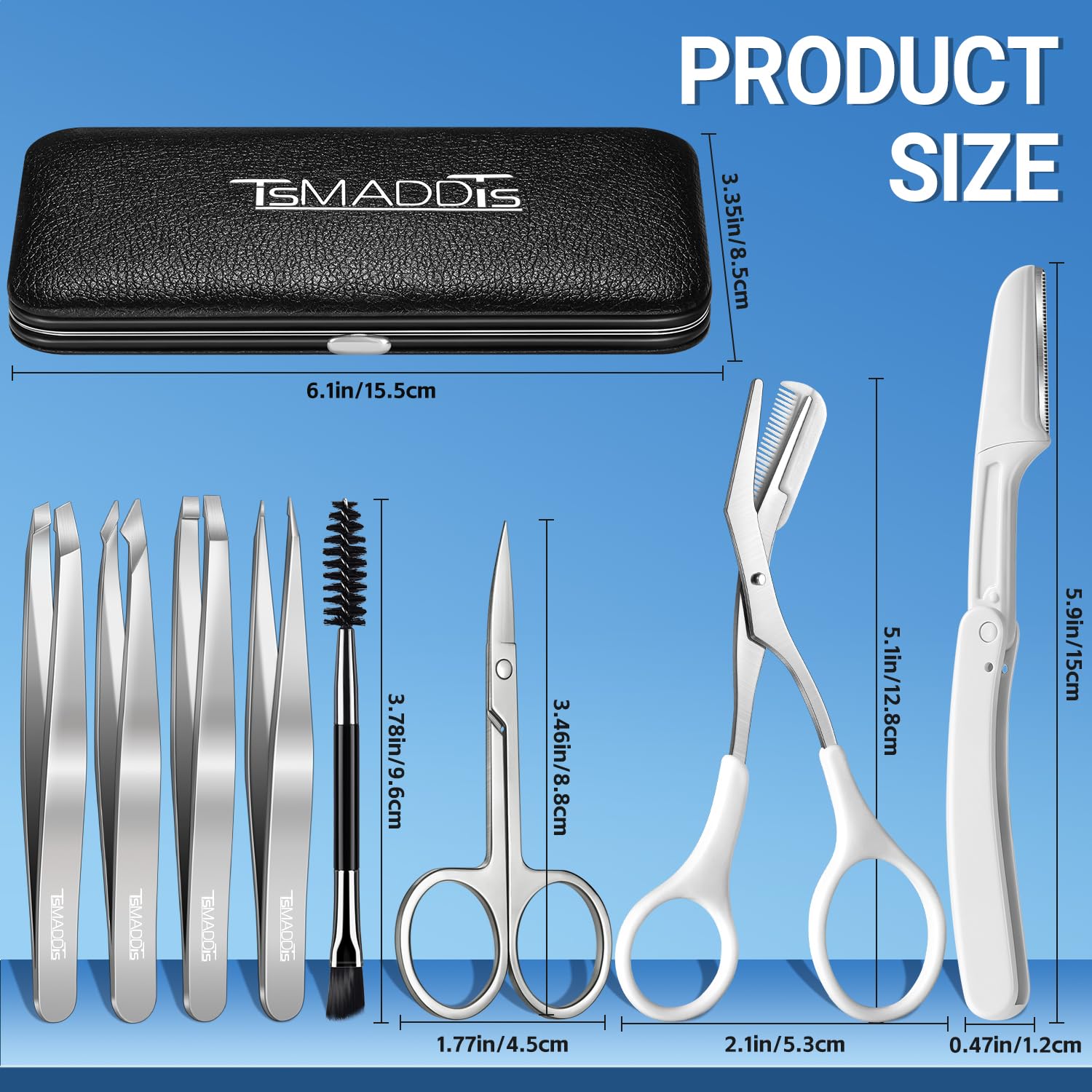 TsMADDTs pointed-tip tweezer for precise hair removal and control