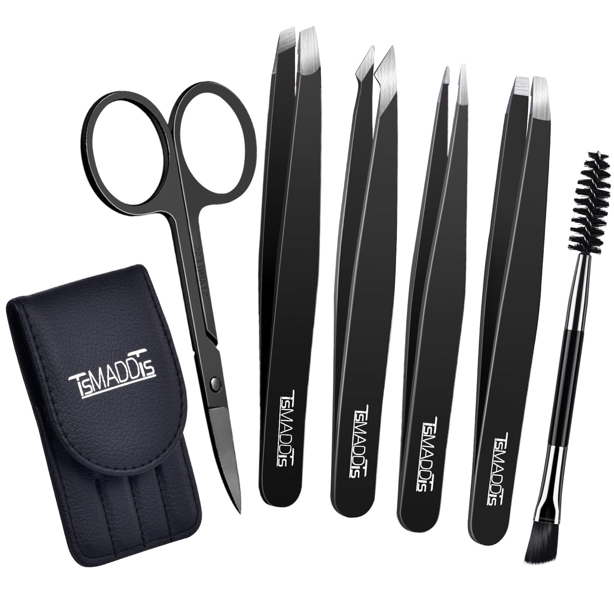TsMADDTs eyebrow tweezers set for precise brow shaping and removal.
