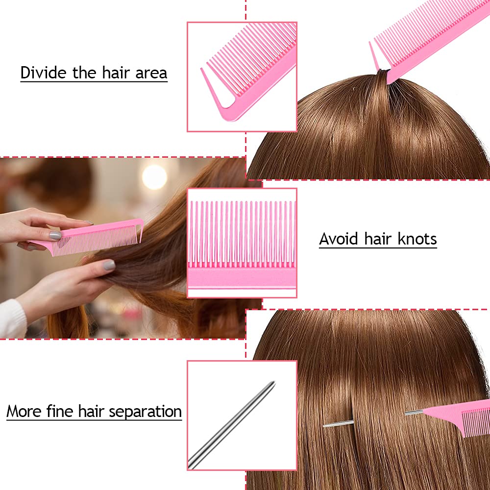 TsMADDTs carbon pin-tail comb supports precise styling and heat resistance.