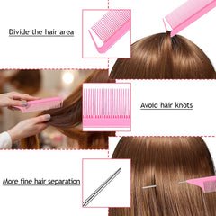 TsMADDTs carbon pin-tail comb supports precise styling and heat resistance.