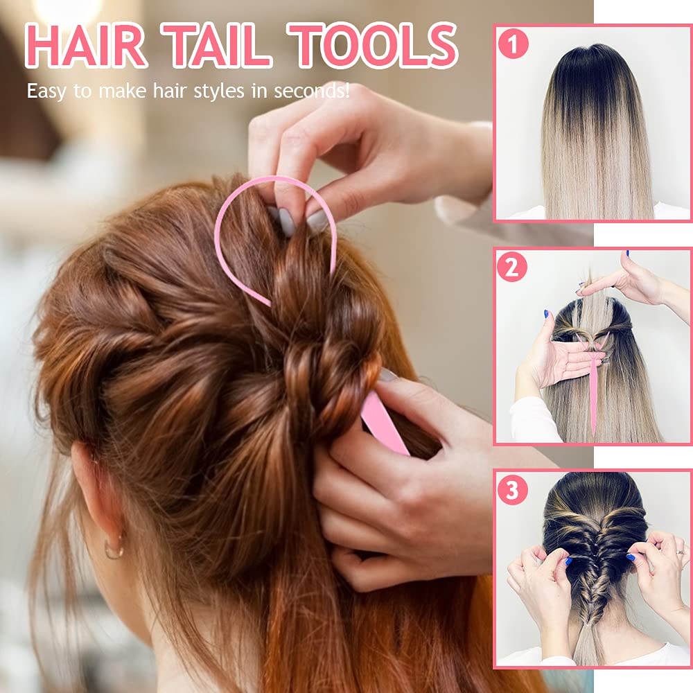TsMADDTs pink rat-tail comb for precise parting and smoothing.