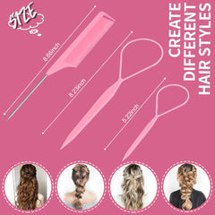TsMADDTs topsy-tail tool set with two sizes enables versatile braids.