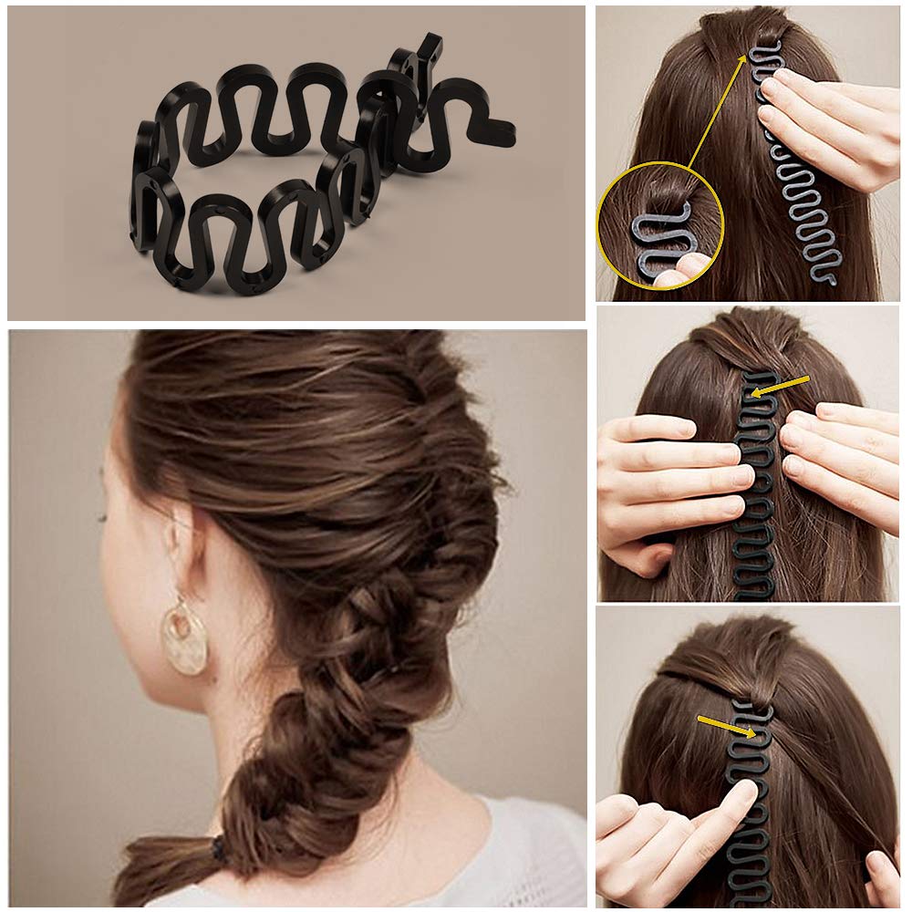 TsMADDTs French centipede braider in use for neat braids