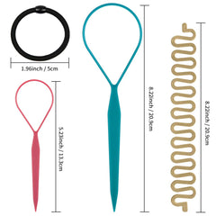 TsMADDTs topsy-tail tool in action enabling fast ponytails