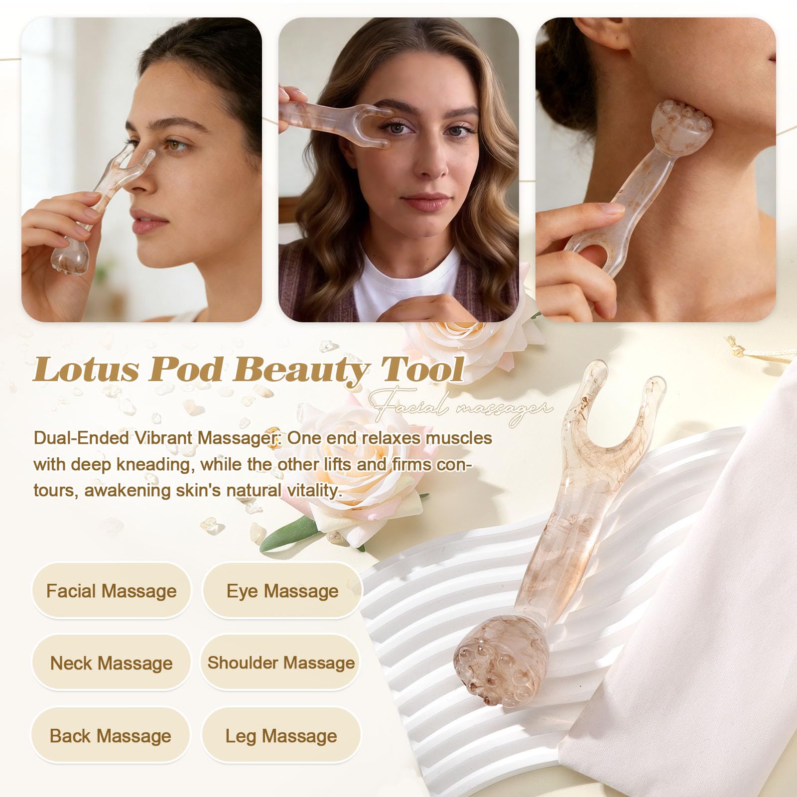 TsunNee giftset lotus pod beauty wand spa tool for skin care