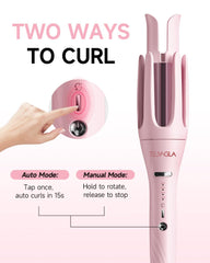 TSUYAGLA 3-in-1 curling iron with a 1.5-inch barrel for relaxed texture.