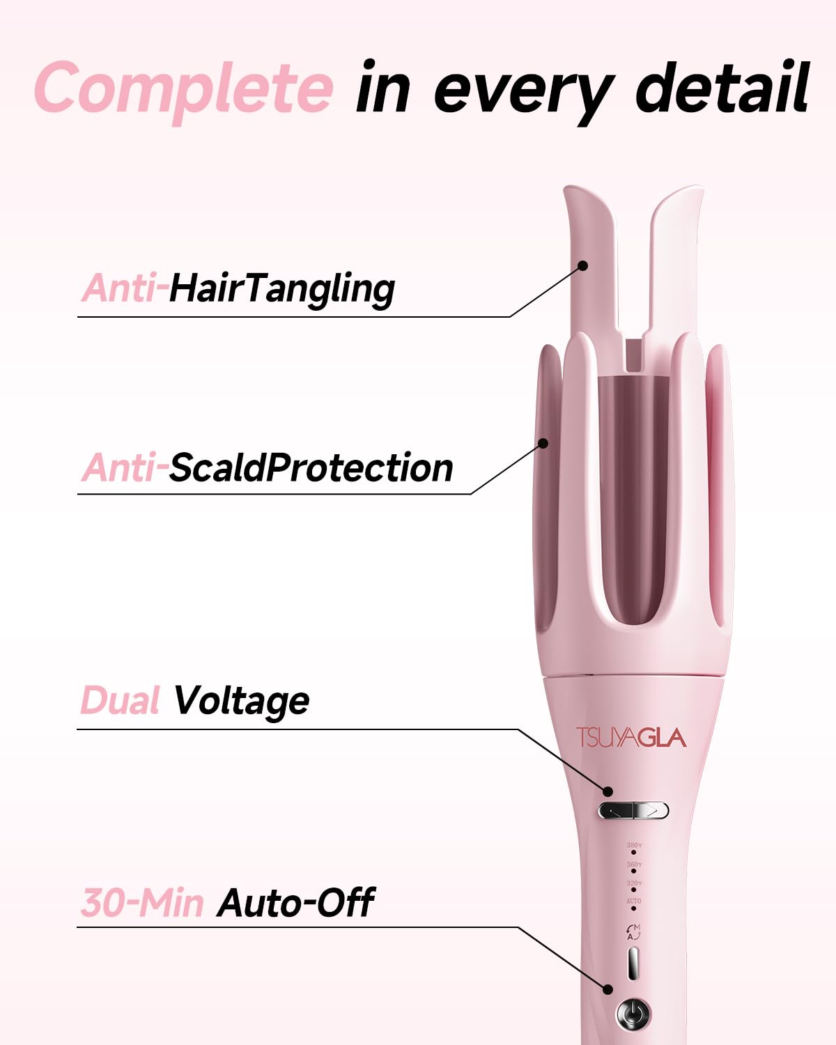 TSUYAGLA iron uses negative ionic technology to reduce frizz and boost shine.