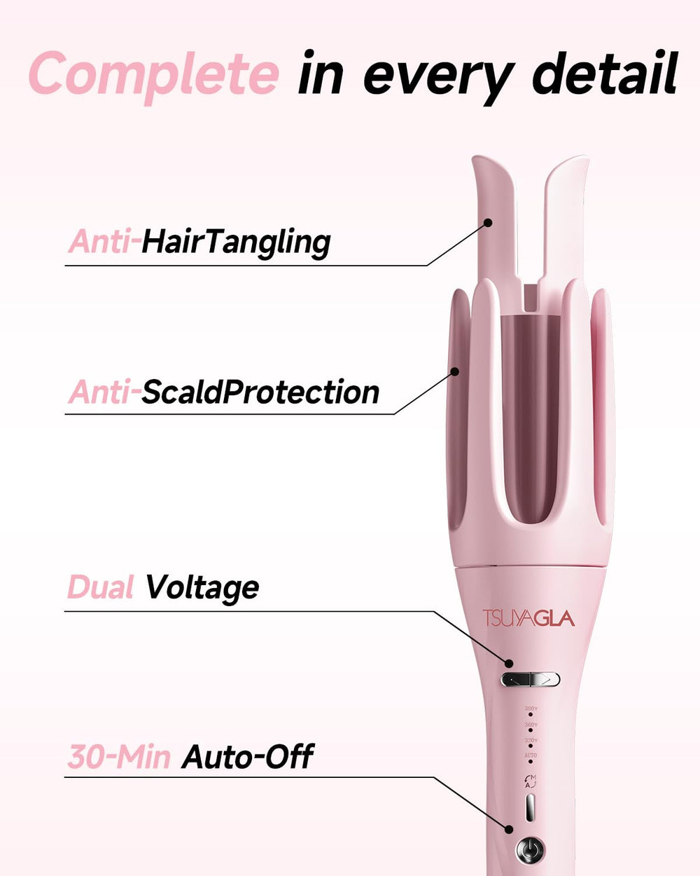 TSUYAGLA iron uses negative ionic technology to reduce frizz and boost shine.
