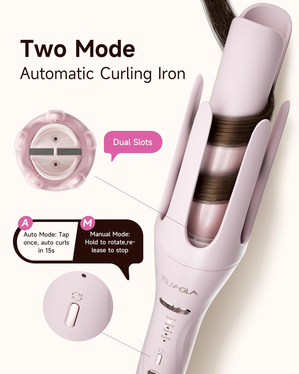 TSUYAGLA anti-tangle safety design prevents snagging during styling.
