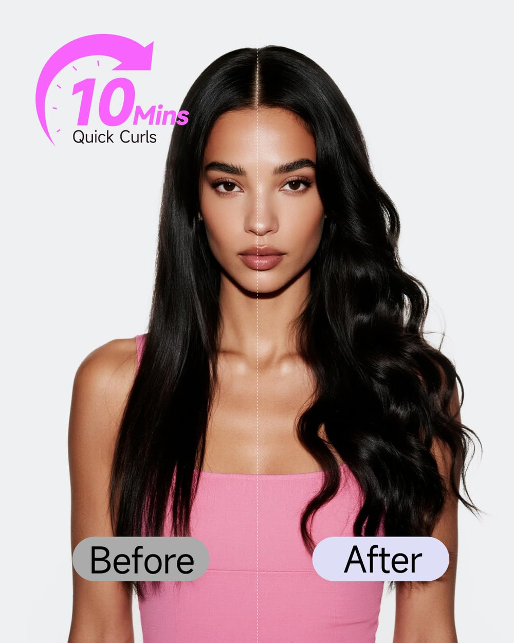 TSUYAGLA curling iron offers 2-way rotation for versatile curling results.