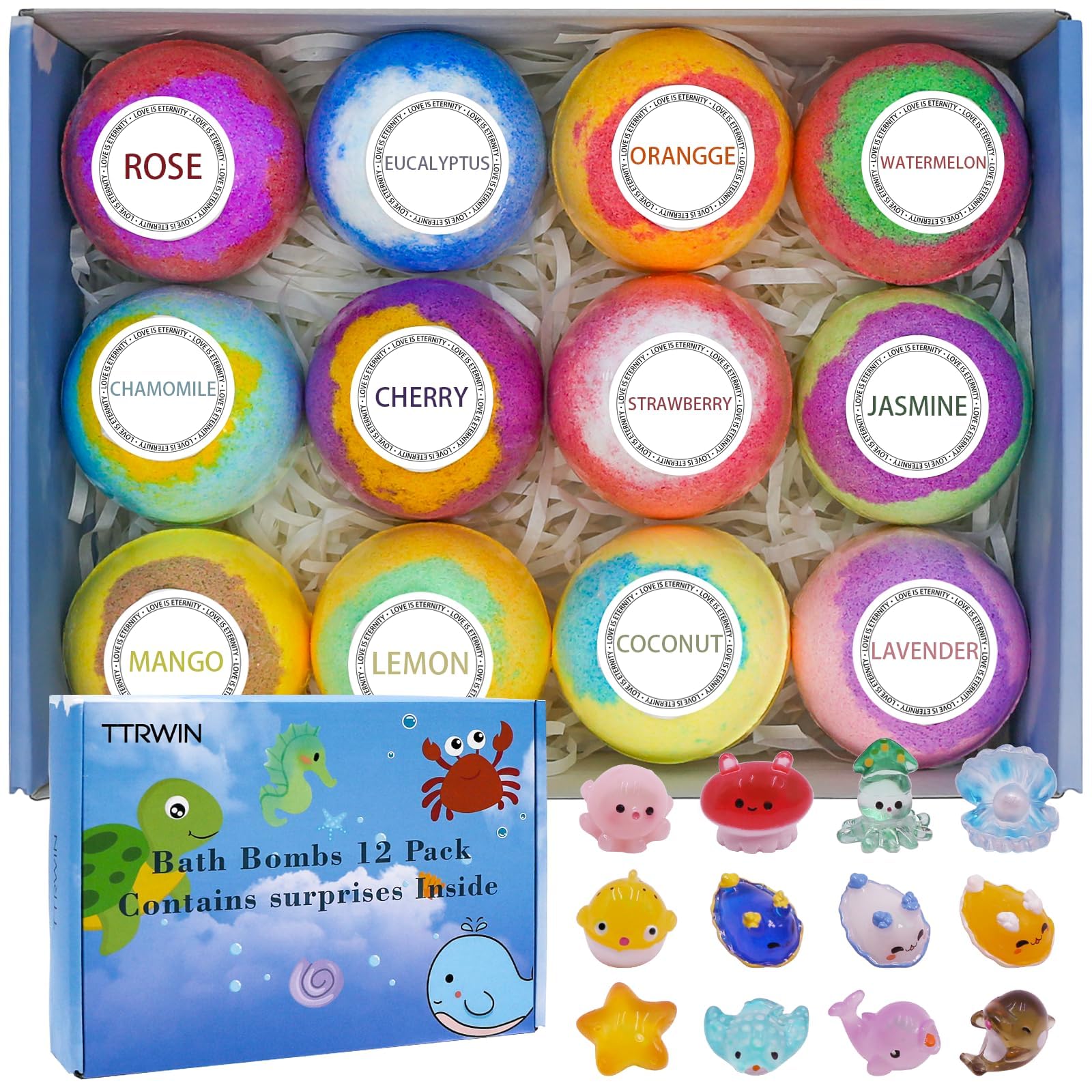 TTRWIN bombas de baño con sorpresa interna para niños, juego seguro