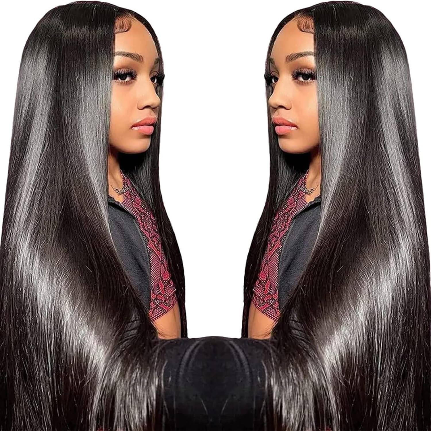 TTSMINS 13x6 lace-front wig closeup lace detail for natural hairline.