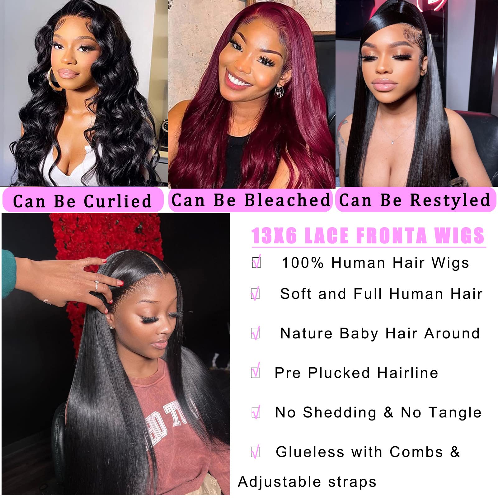 TTSMINS 24-inch straight wig offering long, versatile styling options