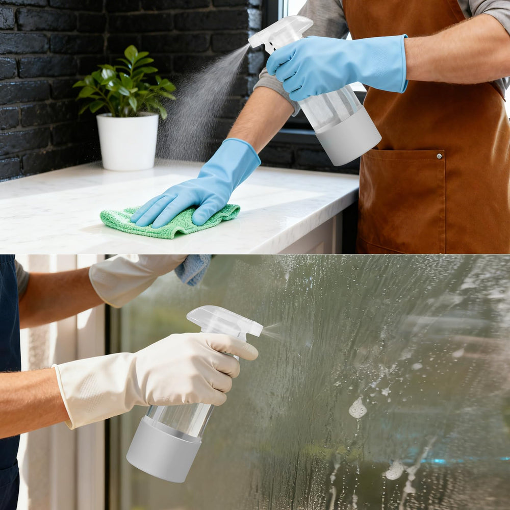 TTTred two-pack glass spray bottles ideal for shared spaces and organized storage.