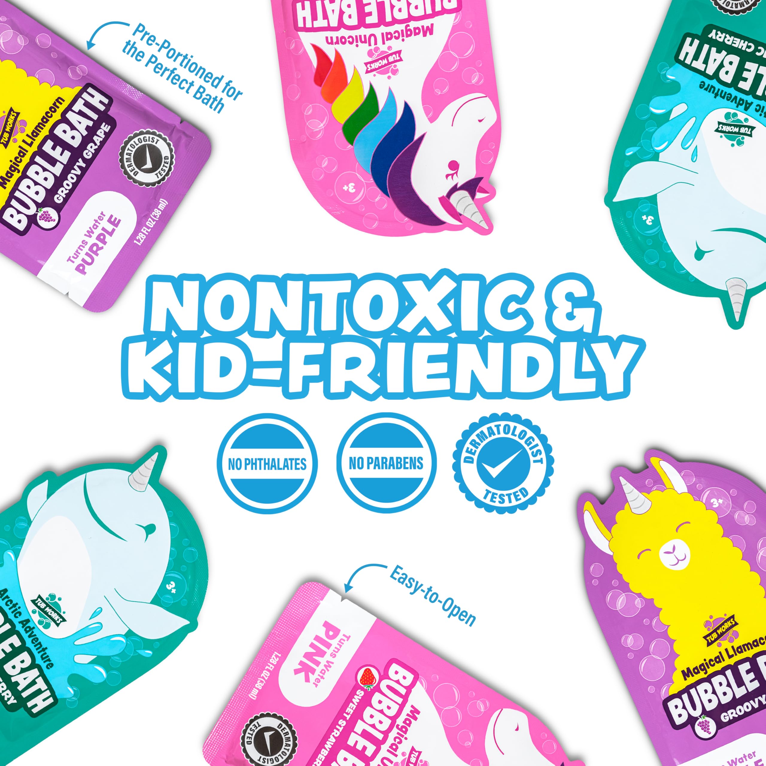 Tub Works Bubble Bath Arctic Pouch, bolsita Arctic con colores vivos y limpieza sencilla
