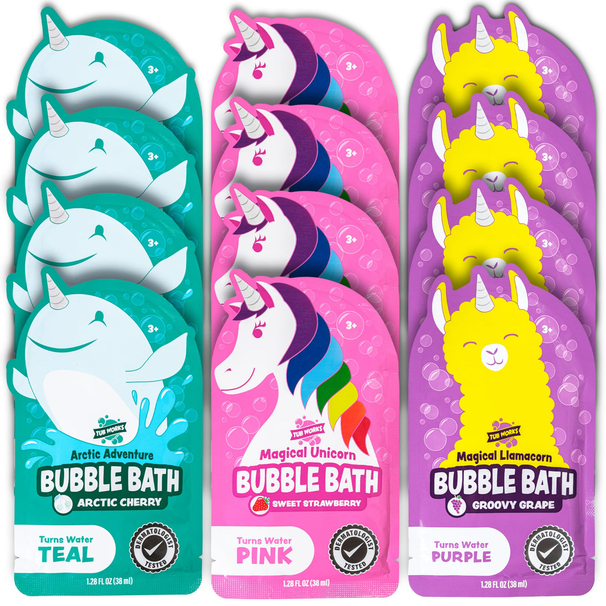 Tub Works Bubble Bath Unicorn Pink, colores brillantes para la experiencia del baño
