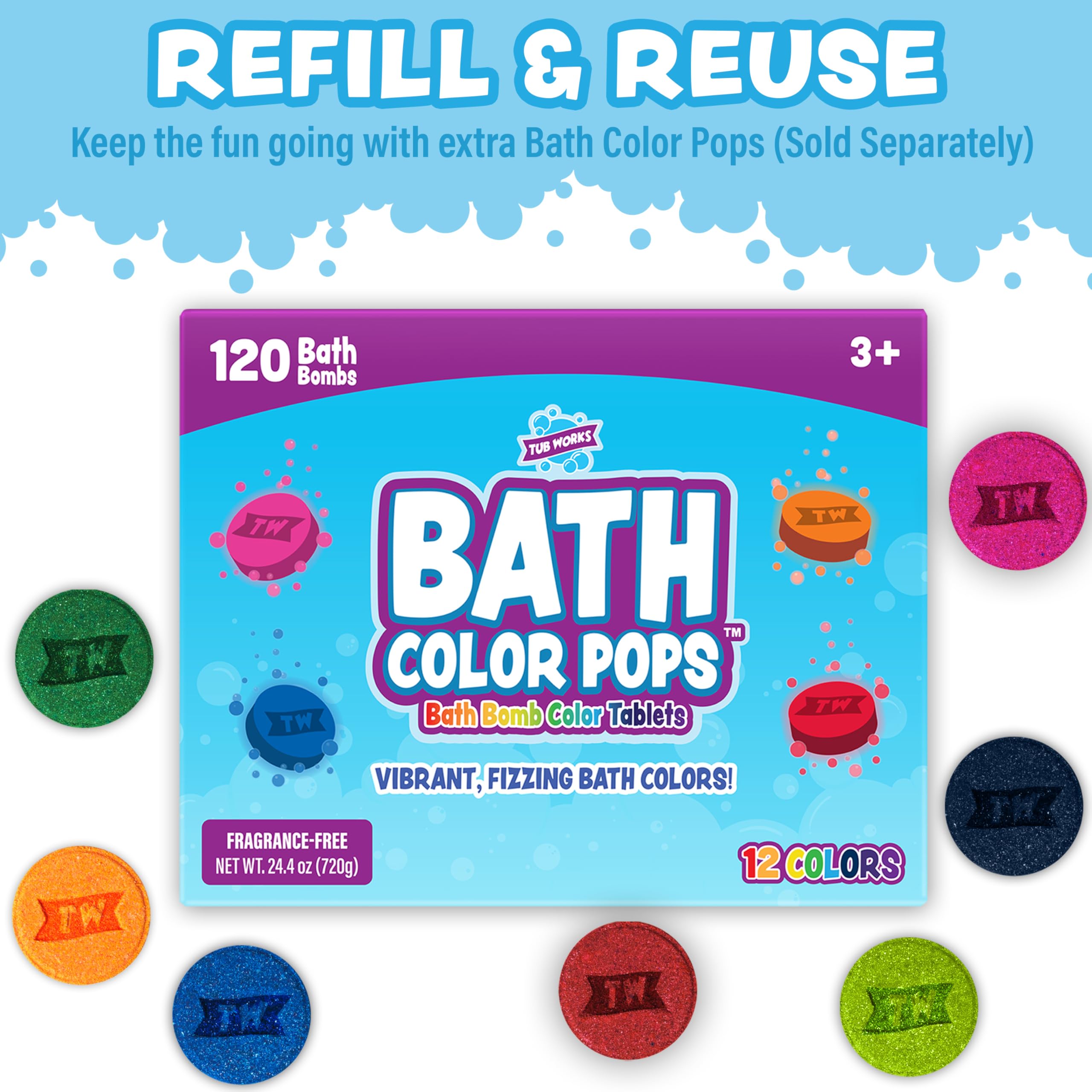 Tub Works Bath Color Brush fomenta curiosidad sensorial durante el baño.