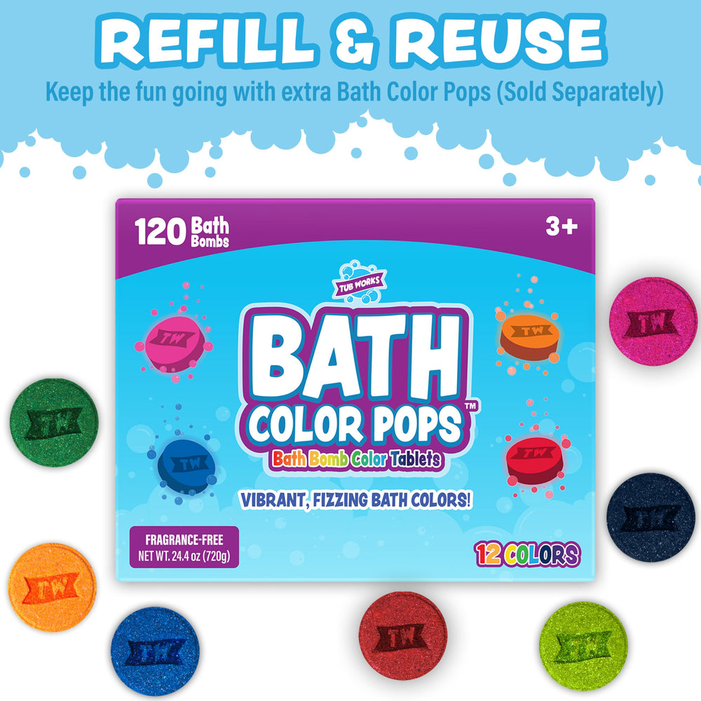 Tub Works Bath Color Brush fomenta curiosidad sensorial durante el baño.