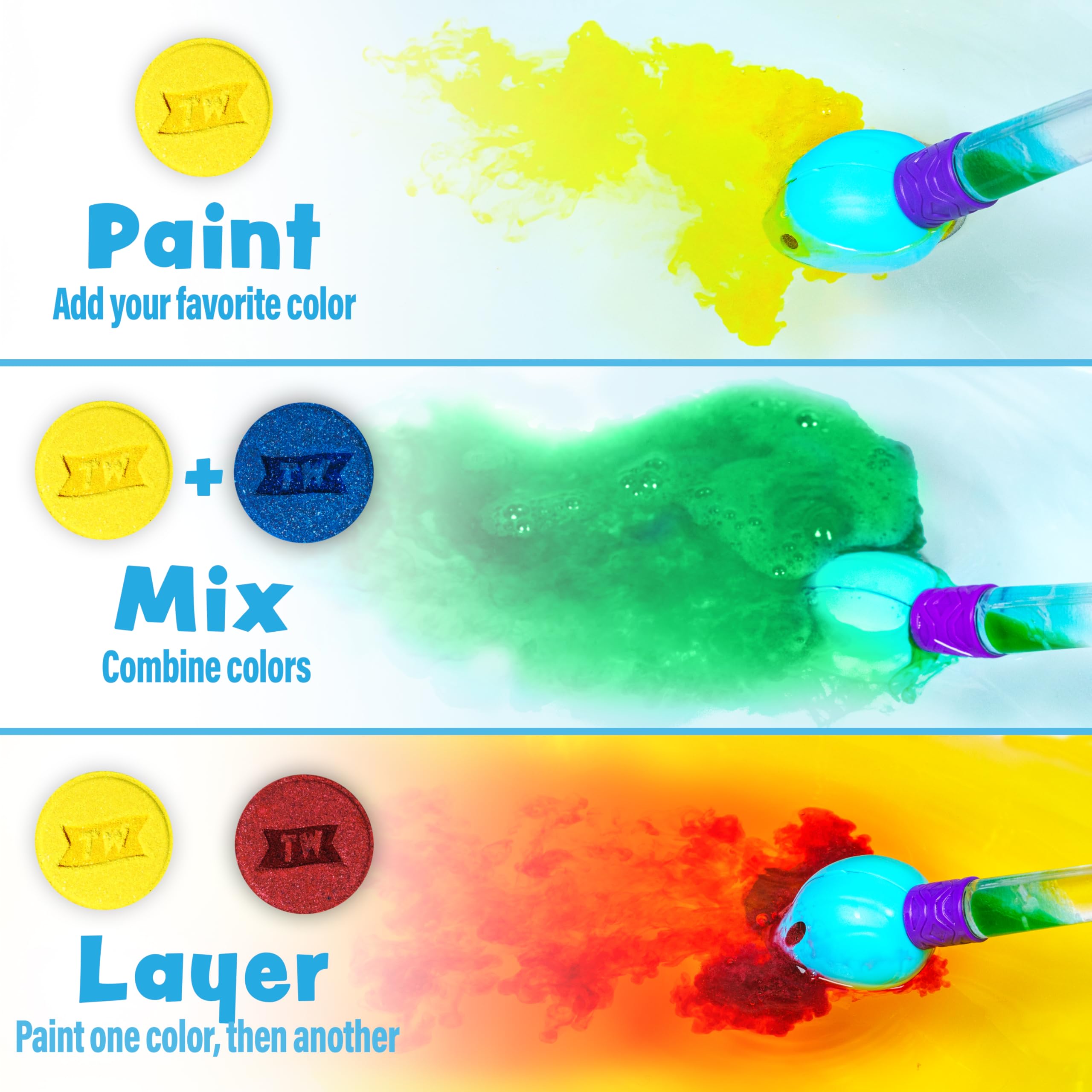 Tub Works Bath Color Brush, colores vibrantes estimulan la creatividad en el baño.