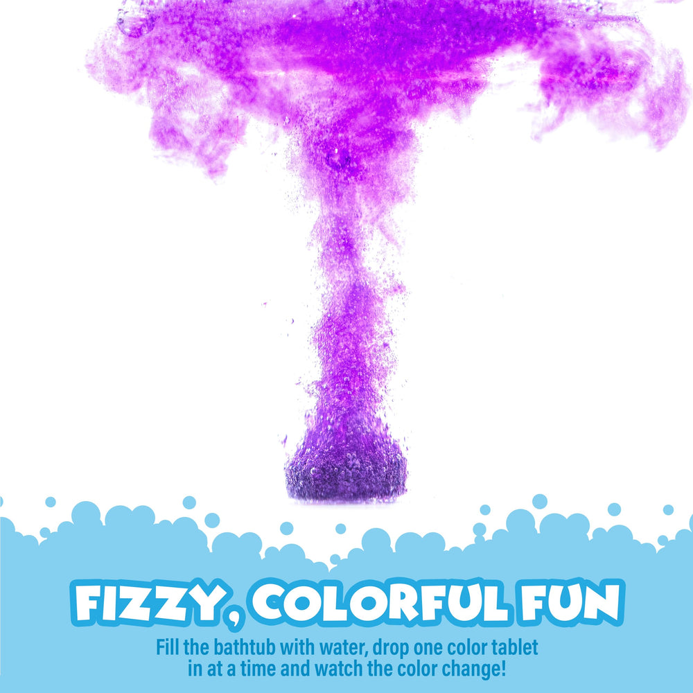 Tub Works Bath Color Fizzies indigo tablets in a canister for creative color blends