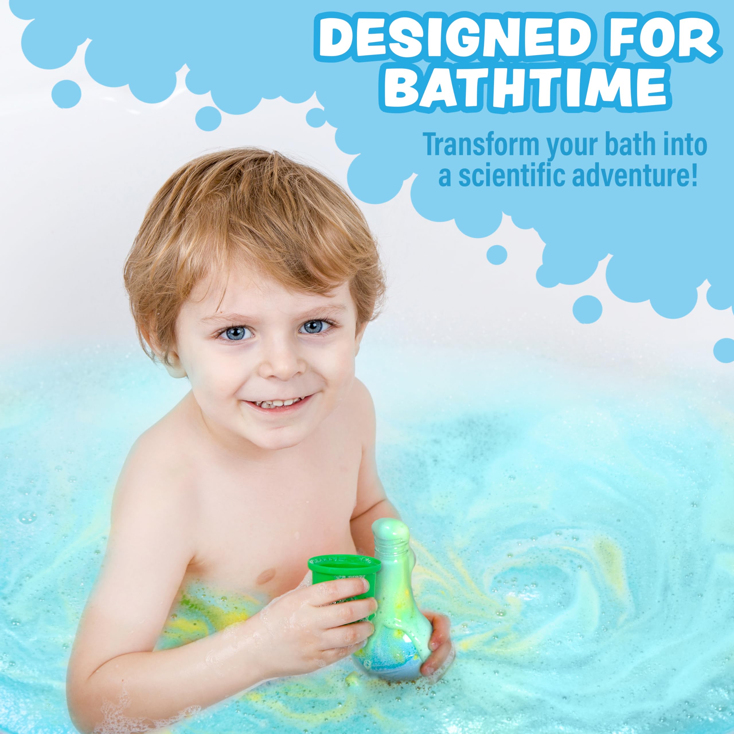 Tub Works Bath Potion Enchanted pours swirling colors, offering a magical, sensory bath experience