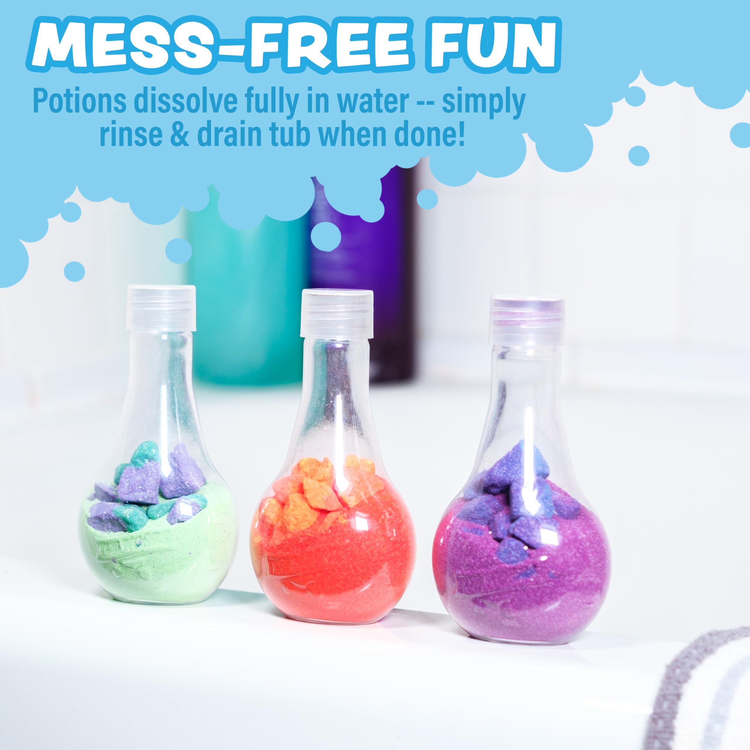 Tub Works Bath Potion Seafoam blends minty tones with bubbly foam for refreshing bath play
